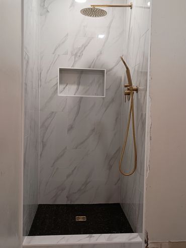 Elegant marble shower