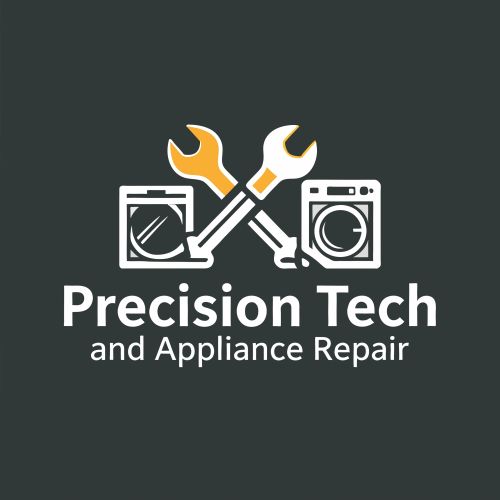 Logo of Precision Tech Appliance Repair with crossed wrenches and appliances.
