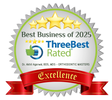 Three-Best-Rated excellence badge to Dr Akhil Agarwal for best Orthodontic Services at Lucknow.