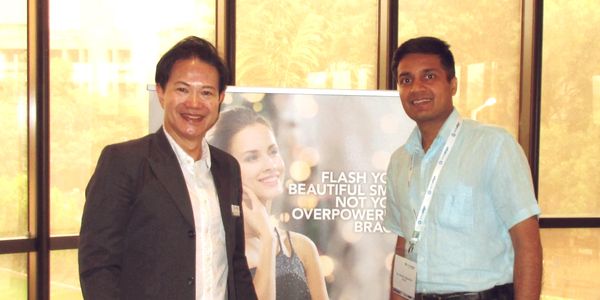 Dr Akhil Agarwal Orthodontist in Lucknow with his Invisalign Mentor Dr Kenneth Lew, Singapore. 