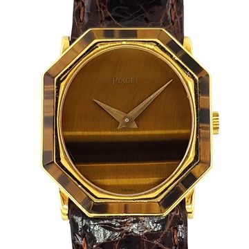 Piaget octagonal tiger eye 9341 1971 18k 750 gold lpp and co lpp & co lppandco watch dealer