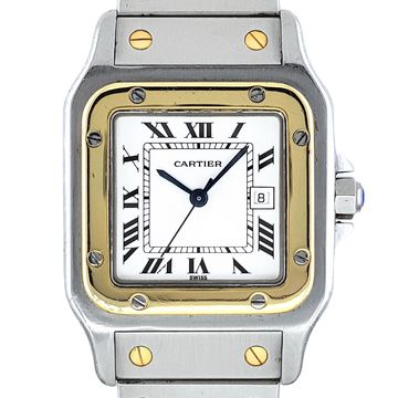 Cartier Santos Carrée 2961 galbee 18k Gold Stainless Steel 1978  LPP and Co Paris watch dealer 