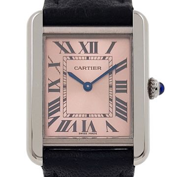 Cartier Tank Solo Cartier 3170 Pink Rose Sunray Dial Stainless Steel Louis Cartier Variation Box MM