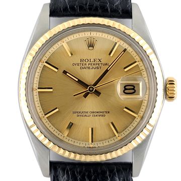 Rolex Datejust 36 Oyster Perpetual Datejust 36 1601 Gold Sunburst 18k Gold Stainless Steel 16013