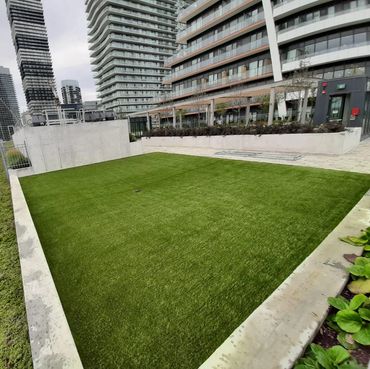 Commercial Rooftop artificial grass installation