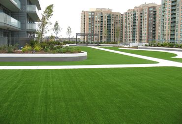 Commercial Artificial Grass installation at apartment buildings