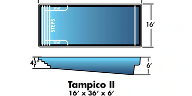 Dolphin Pools Tampico II fiberglass swimming pool