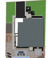3D Design overhead view of house with interlock using Techo Bloc