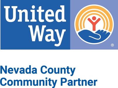 United Way Nevada County Community Partner logo with blue and orange colors.
