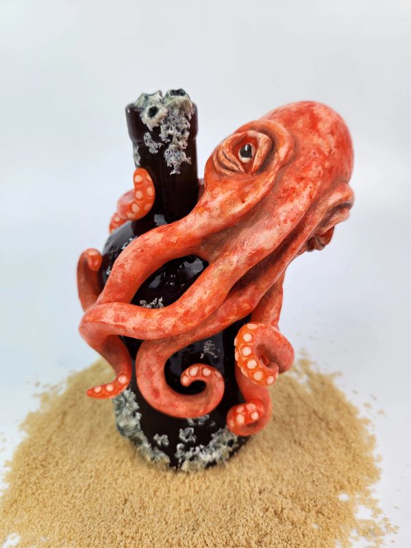 Simi Isomalt Octopus & Bottle Sculpture