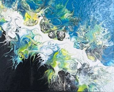 Liquid Symphony 14” X 21” Framer Acrylics $250