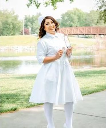 White Scrub Dress Nurse Uniform Pinning Ceremony Graduation