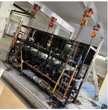 Interior rigging of chiller assembly in bronx New York