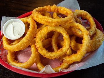 hand battered onion rings