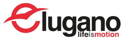 Logotipo de Lugano con lema motivacional.