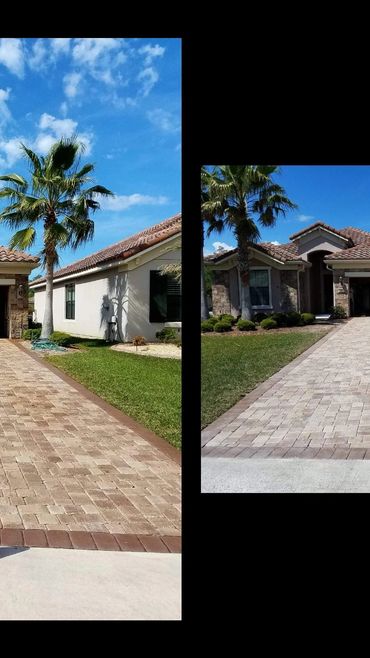 Paver sealing before and after.