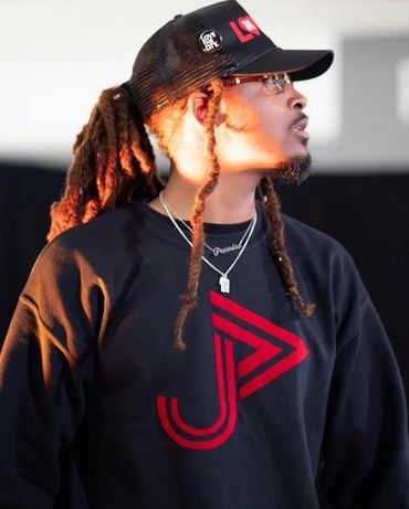 black and red signature logo sweatshirt