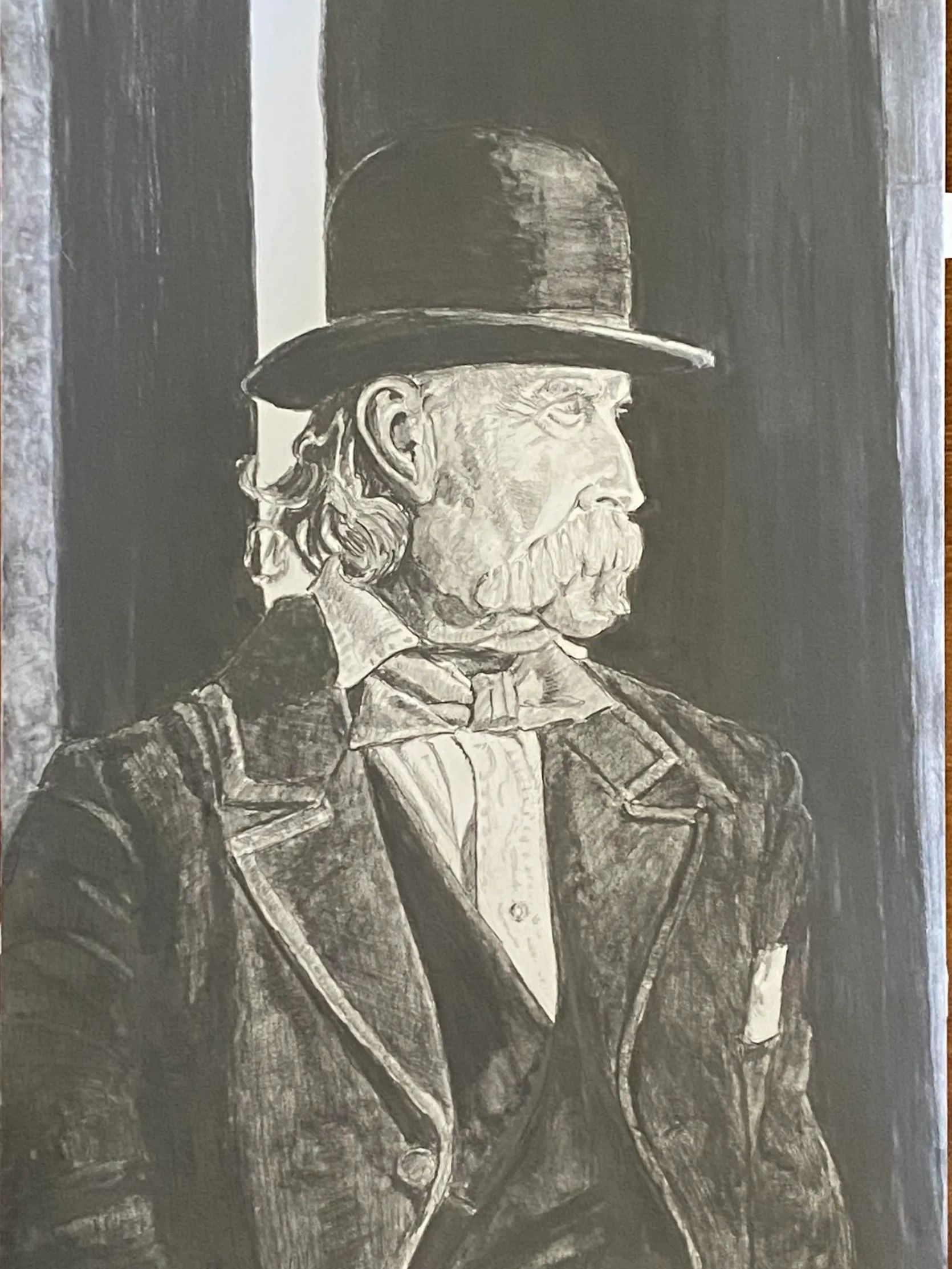 THE GENT IN THE HARD-BOILED HAT - 11" x 17" Water Soluble Pencil 
SOLD