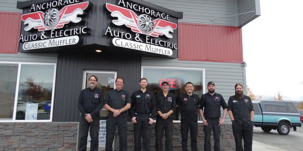 This is the team at Anchorage Auto and Electric Classic Muffler your Master Mechanic Team.