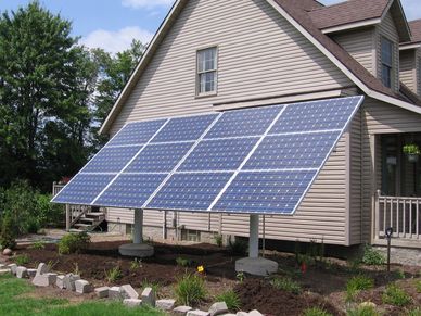 LeafSolo ground mount solar panel array