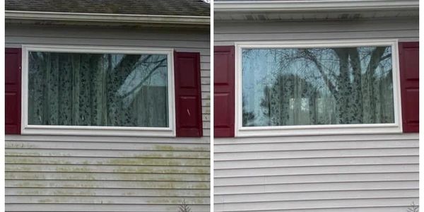 Before and after of house wash