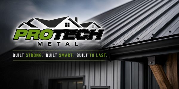 ProTech Metal logo with slogan emphasizing strength, smart design, and durability.