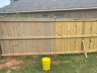 Acorn stained custom fence