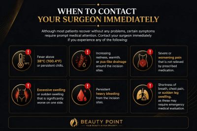Signs to contact your surgeon immediately after surgery.