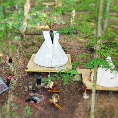 Family-friendly eco-tourism tipi glampsite in Ohio’s Amish Country - nature, comfort, and adventure!