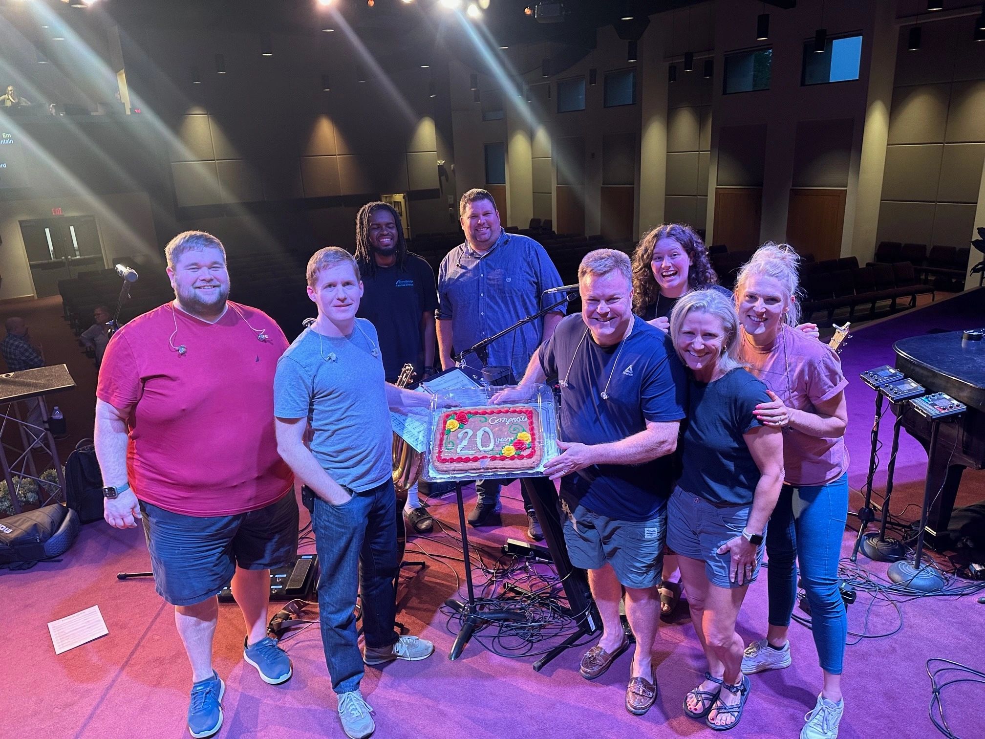 David Zeltner and the Music Team celebrating his 20th Anniversary on Staff.