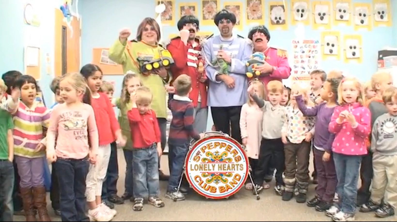 David Zeltner and friends dressed as the Beatles.