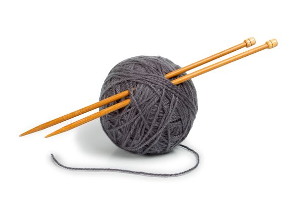 Knitting yarn and needles