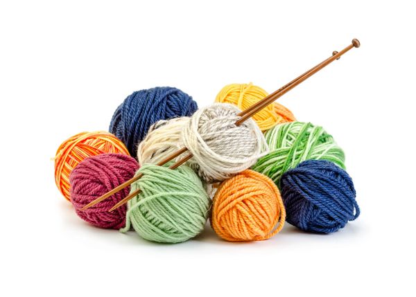 Knitting yarn and needles