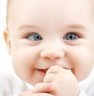 Baby with strabismus