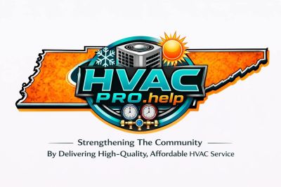 HVAC Pro Help logo — HVAC PRO.help on a Tennessee state shape, Dandridge TN.