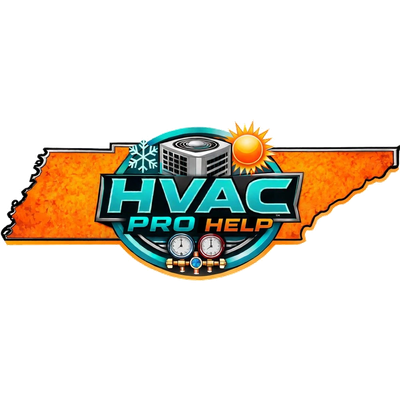 HVAC Pro Help logo with sun, snowflake, and gauges.