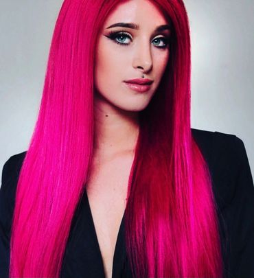 Customised wigs for Fashion Shoots
Neon Pink full lace human hair wig
