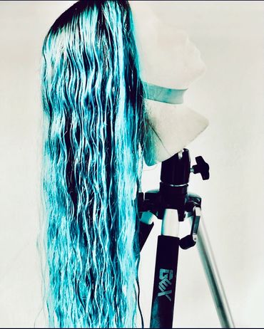 Wigs for Music Videos
Turquoise Lace front human hair wig