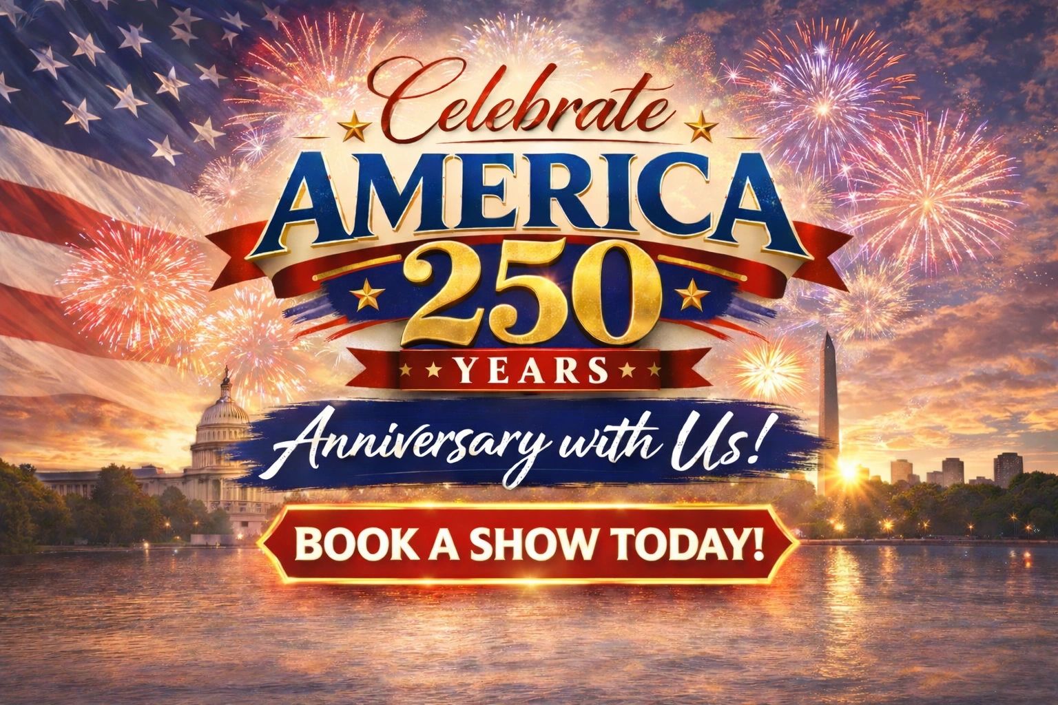 Celebrate America's 250th anniversary with a special show booking.