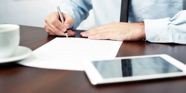 Businessman signing contract