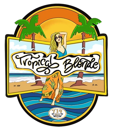 714brew Tropical Blonde beer label