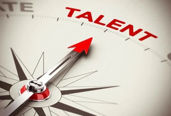 Compass pointing to talent location