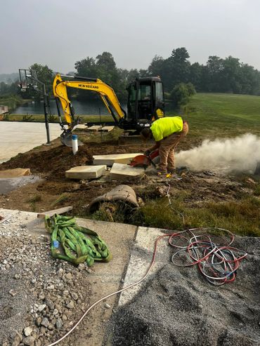 Excavation contractor at work