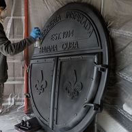 Finishing touches to add aging to the casting