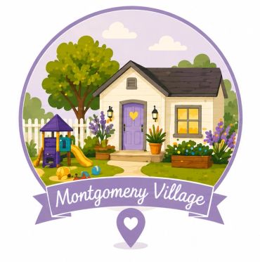 Cozy house with a playground, labeled Montgomery Village.
