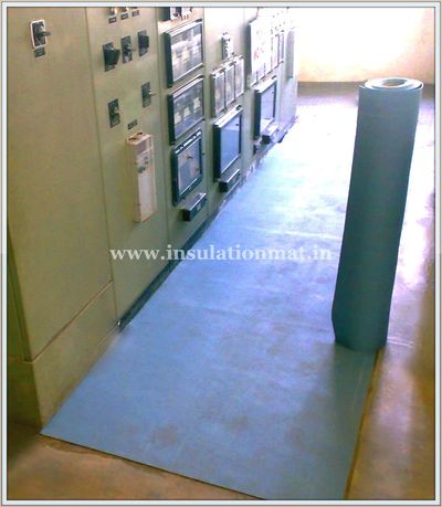 electrical insulation safety mats in front of HT panels 