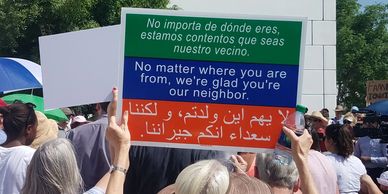 Immigrant rights protest sign
