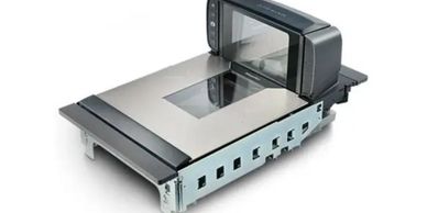 A flatbed scanner with a reflective surface and an adjustable lid.