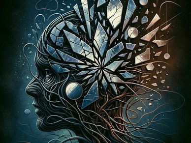 Depicting psychological trauma, designed depth of emotional wounds through symbolic elements.