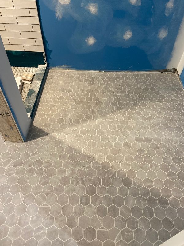 Bath floor tile